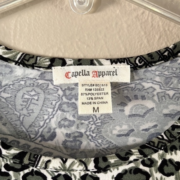 Capella Apparel Knit Dress Paisley Print size M - Picture 3 of 10